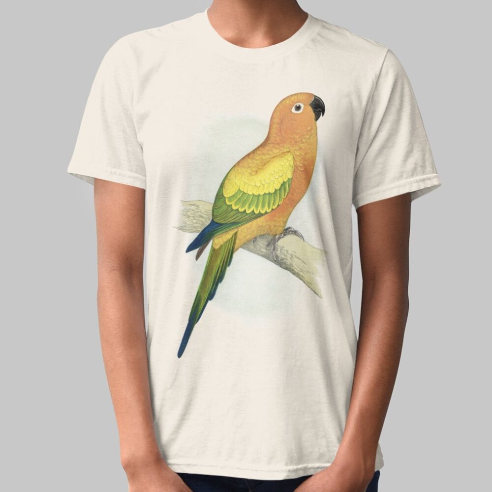 Sun Conure Vintage Parrot Print Short Sleeve Graphic Tee T-shirt S M L XL